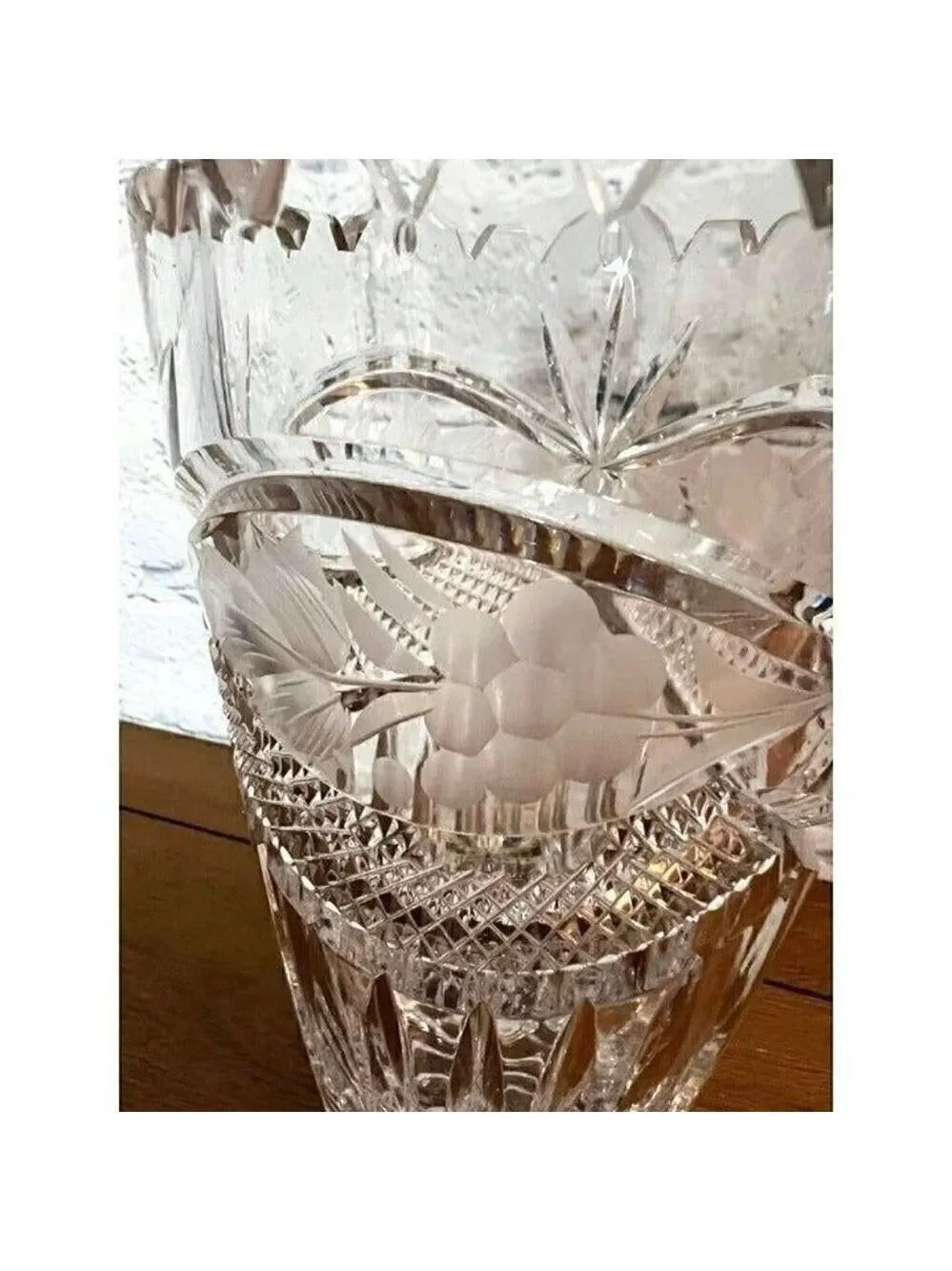 Crystal Chardonay Cut Crystal Vase 7 Inch
